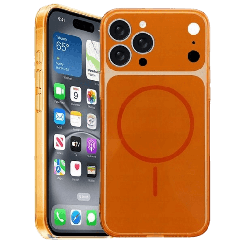 MagSafe illusion Case for Apple iPhone 16 Pro Max - Orange MagSafe illusion Case for Apple iPhone 16 Pro Max - Orange